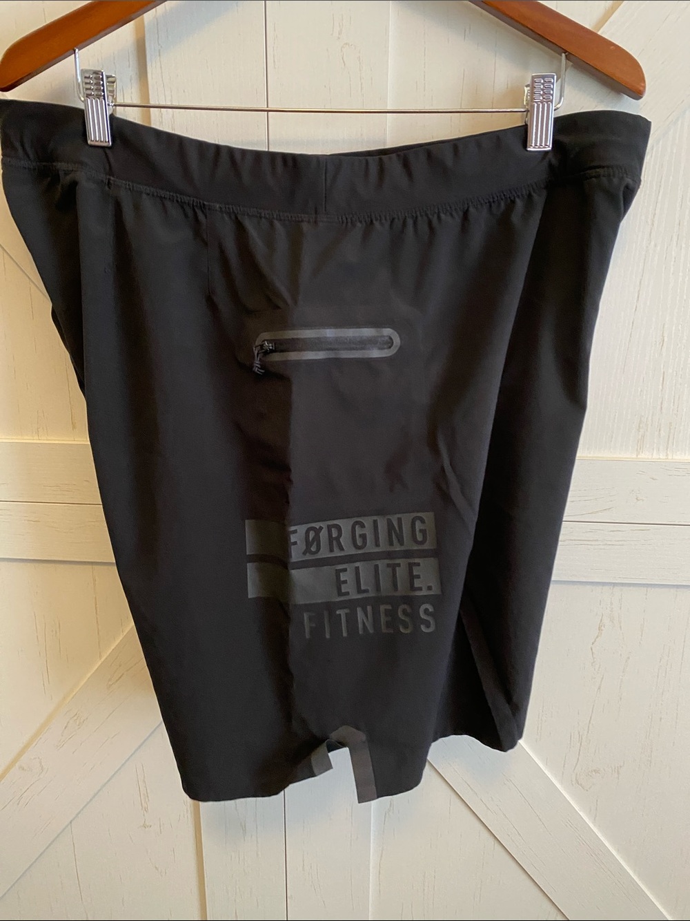 Reebok Black Athletic Training Shorts with Zip Pocket
